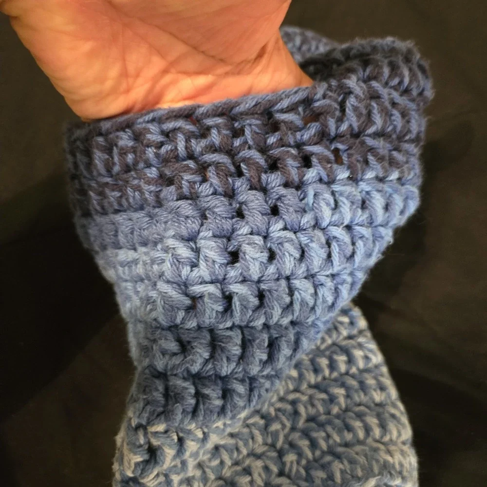 Handmade Blue Crochet Drink Holder Bag Travel‎ Driving On The Go